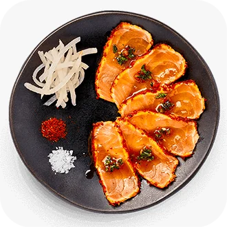 Wagamama Sashimi salmon + Pickled mooli seared tataki